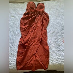 Terra Cotta Strapless Dress